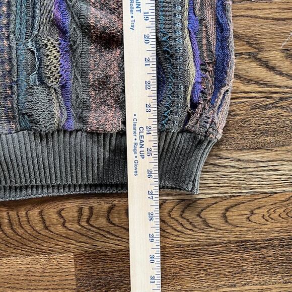 VTG 90s Florence Tricot Coogi-Style 3D Knit Sweater Mens XL Textured Colorful - Picture 5 of 7